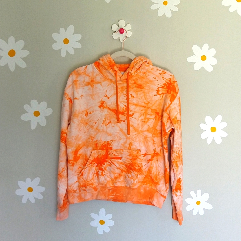 ZINE Fanta Orange Tie Dye Hooded Sweatshirt